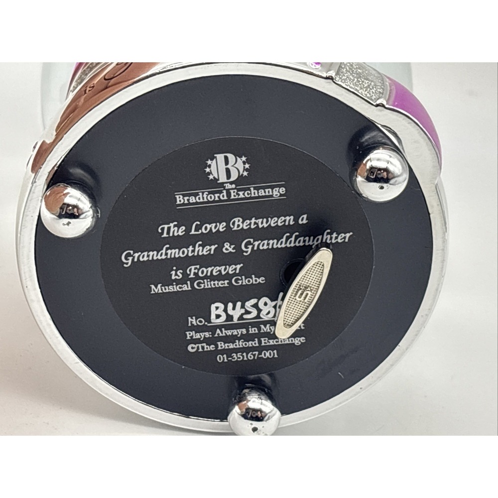 The Bradford Exchange Grandmother and Granddaughter Glitter Globe 6" - Picture 5 of 5
